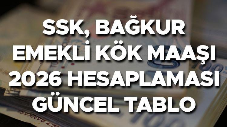 SGK EMEKLİ KÖK MAAŞI (TABAN AYLIĞI) HESAPLAMA TABLOSU OCAK 2026 || Yeni Kök maaş nasıl hesaplanır? SSK, Bağkur, tarım en düşük emekli kök maaşı ne kadar oldu, arttı mı? 16.000, 16.500, 17.000 TL, 18.000, 19.000 TL maaş alan ne kadar eme
