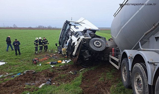 Edirne Hamzabeyli Yolu Hıdırağa Bölgesinde Trafik Kazası