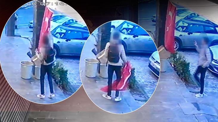 Beylikdüzü'nde İş Yerinin Önündeki Türk Bayrağı İndirildi! Polisi Her Yerde Arıyor