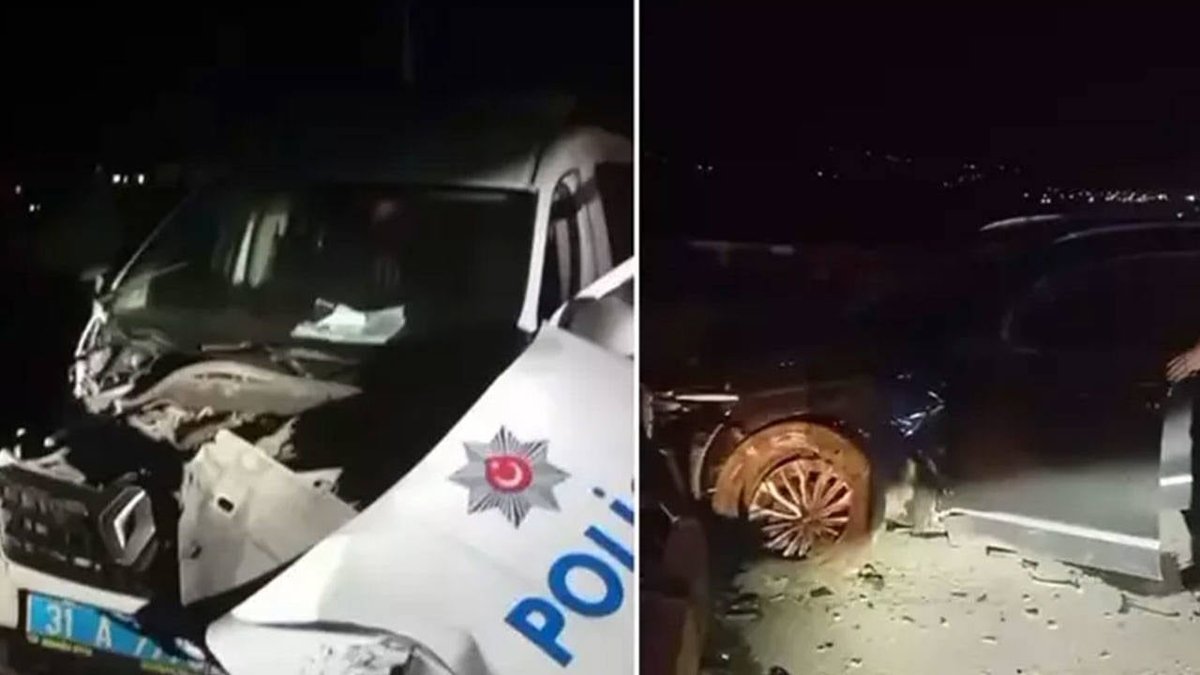 Hatay'da Araç Çarpışması: Polis Aracında İki Yaralı Bulundu
