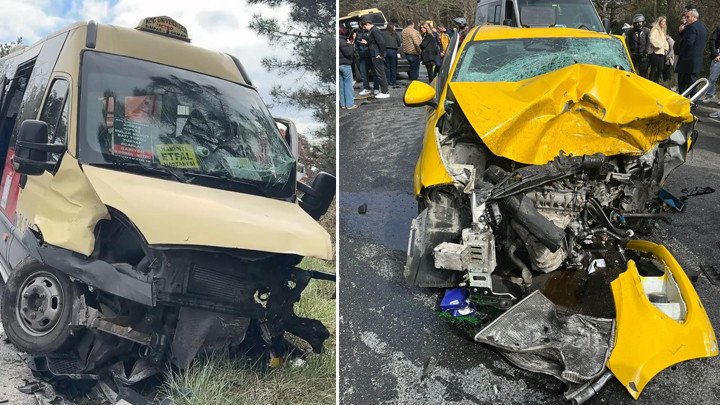 Sarıyer'de Korkunç Bir Kaza! Taksi Minibüse Çarptı: 1 Ölü, 4 Yaralı