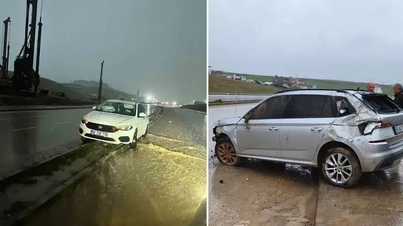 Kurtalan'da İki Farklı Trafik Kazası: Araçlar Ters Döndü