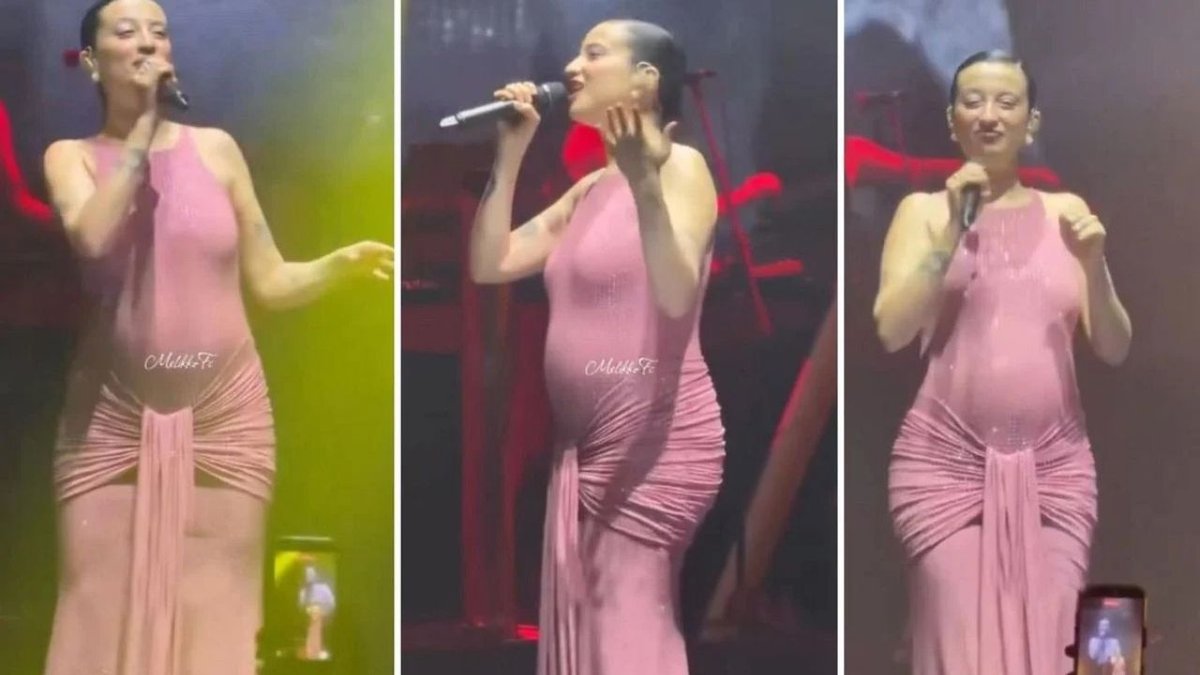 Melike Şahin hamilelikte sahneye çıktı: Performansı sosyal medyada tartışma yarattı