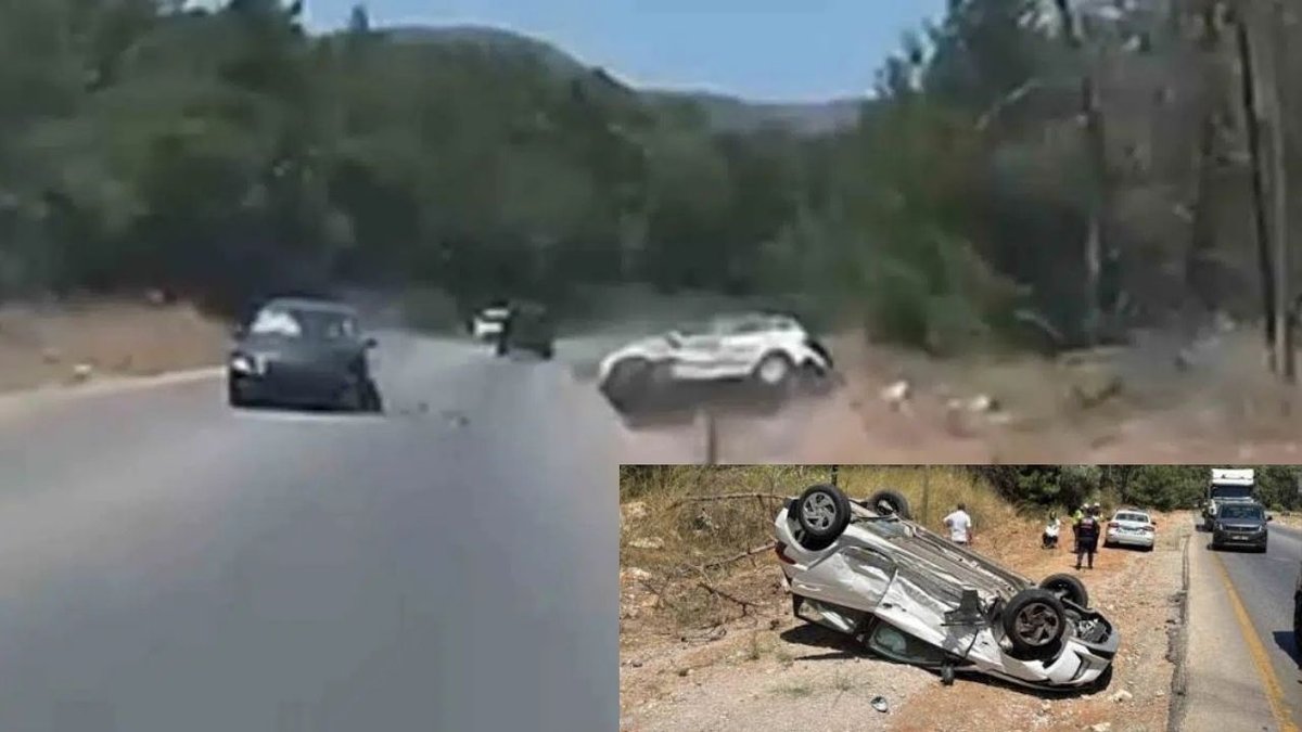Bodrum Yolunda Hatalı Sollama Faciası Kameraya Yansıdı İki Yaralı