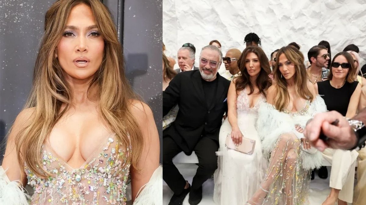 Jennifer Lopez Transparan Elbisesiyle Paris Moda Haftasına Damga Vurdu