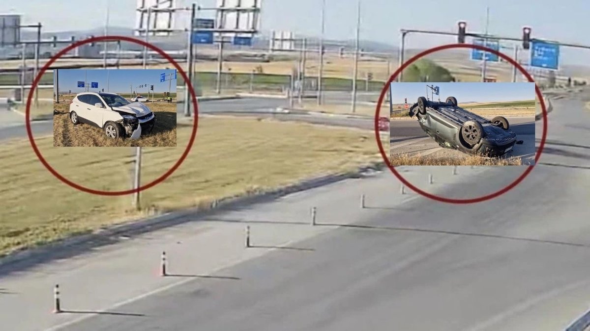 Çorum’da Kavşakta Feci Çarpışma Araçlar Metrelerce Sürüklendi