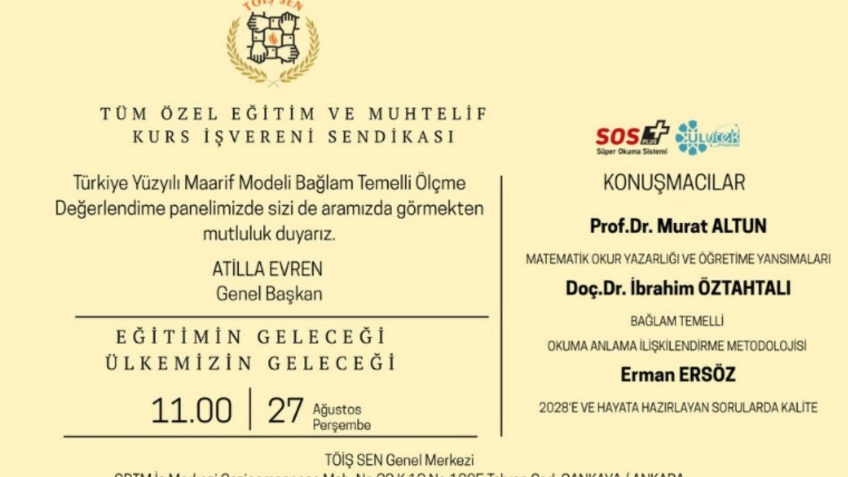 TÖİŞ SEN’den Eğitimde Ölçme Ve Değerlendirme Paneli