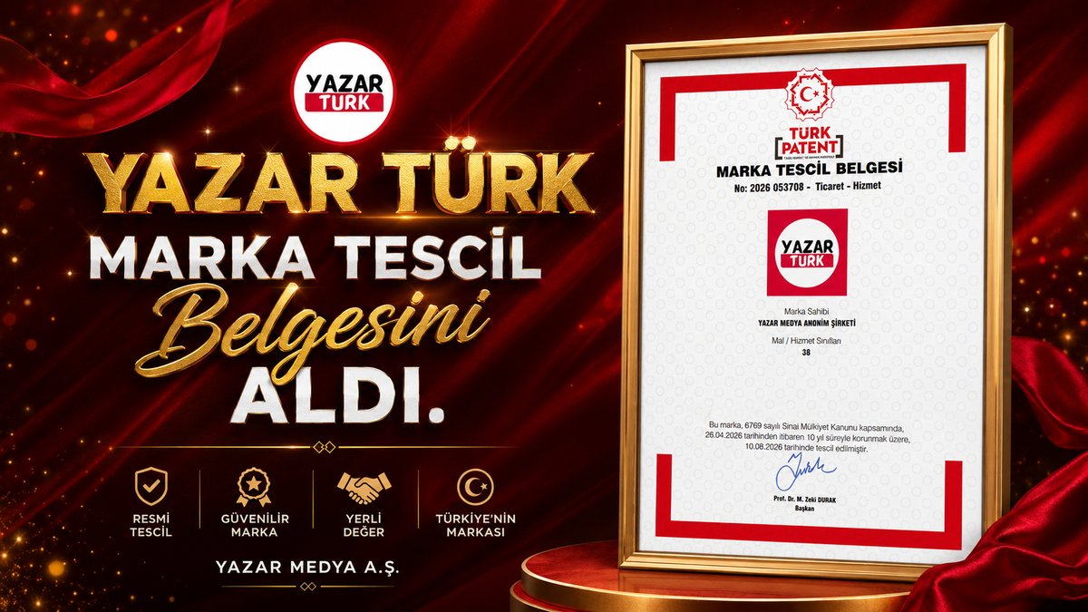 Yazar Türk Markası Tescillendi Yazar Medya Grubu Gücüne Güç Katıyor