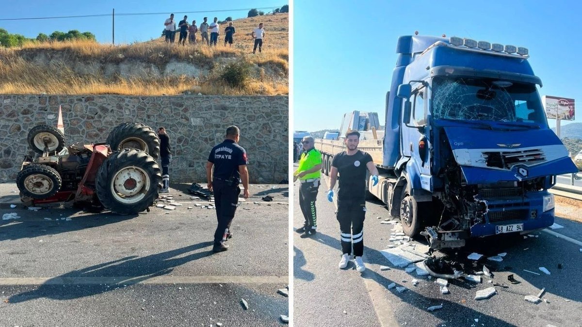 Aydın-Muğla Yolunda Feci Kaza: Tır Traktöre Çarptı, 1 Kişi Öldü
