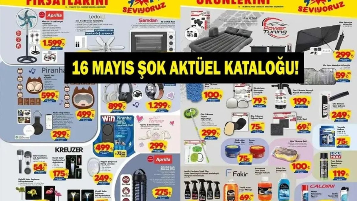 ŞOK 16 Mayıs 2026 Aktüel Kataloğu Yayınlandı: Oto Bakımdan Ev Eşyasına Cazip Fırsatlar
