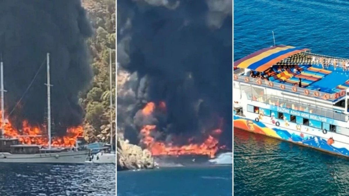 Muğla’da Gezi Teknesinde Yangın Paniği: 115 Yolcu Denize Atladı